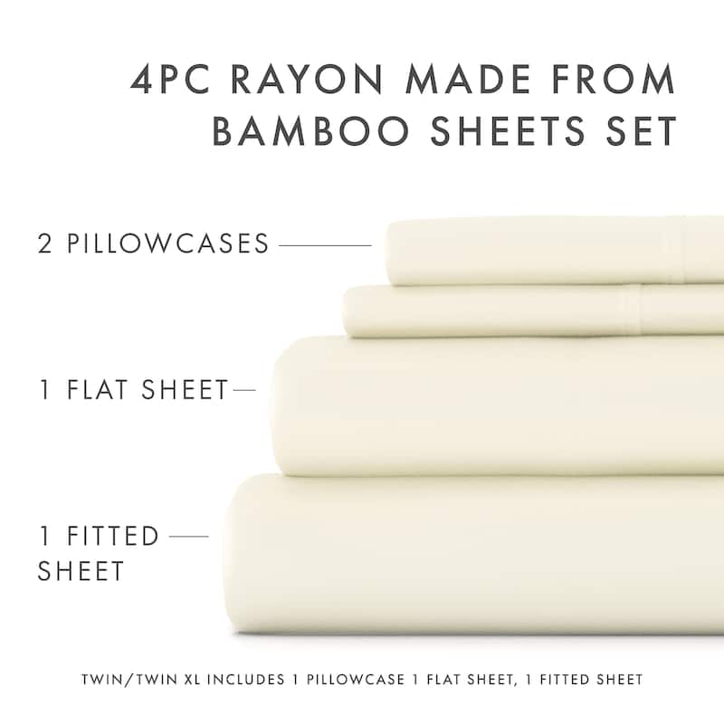 Simply Soft Premium Rayon from Bamboo 4-piece Luxury Bed Sheet Set