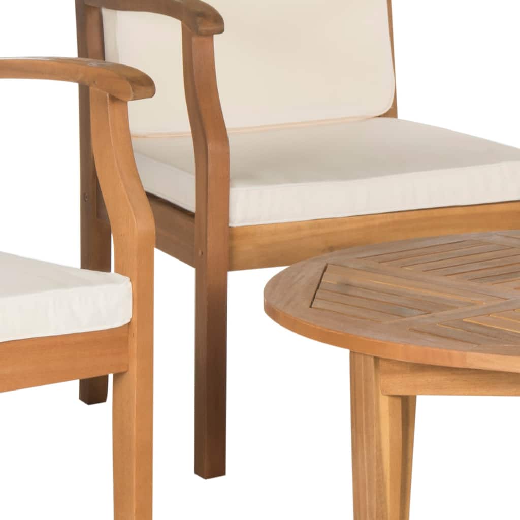 SAFAVIEH Outdoor Hazbie Acacia Wood 5-Piece Patio Set - 26W x 32D x 25H