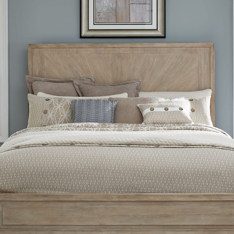 Liberty Furniture Panel Headboard in Sandstone Brown Oak - King or Queen - Queen
