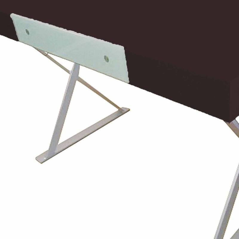 HomeRoots 48" Espresso and Silver Wood and Metal Computer Desk