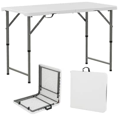 Costway 4 ft Portable Camping Table with HDPE Tabletop & Metal Legs - See Details
