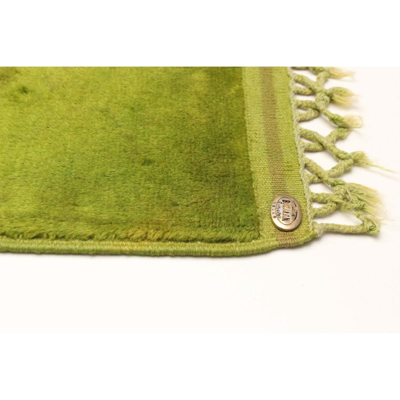 ECARPETGALLERY Hand-knotted Color Transition Lime Wool Rug - 2'9 x 9'9