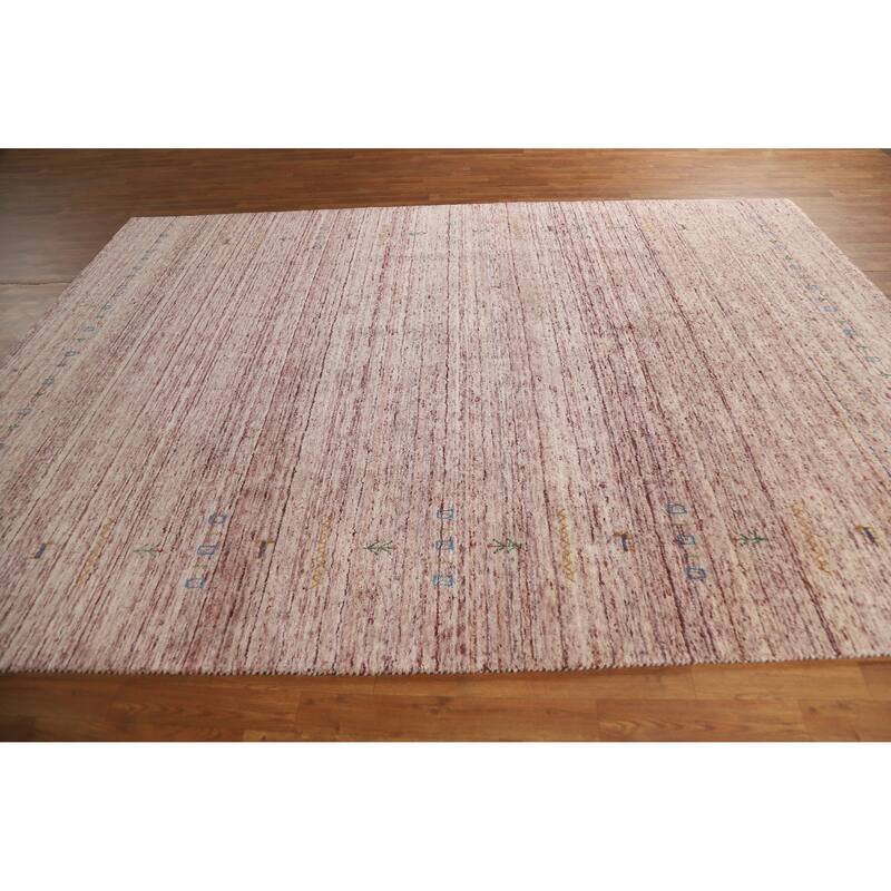 Hand Knotted Oriental 100% Wool Carpet Tribal Animal Pictorial Multi-Colored Gabbeh Area Rug - 10' 9'' X 7' 9''
