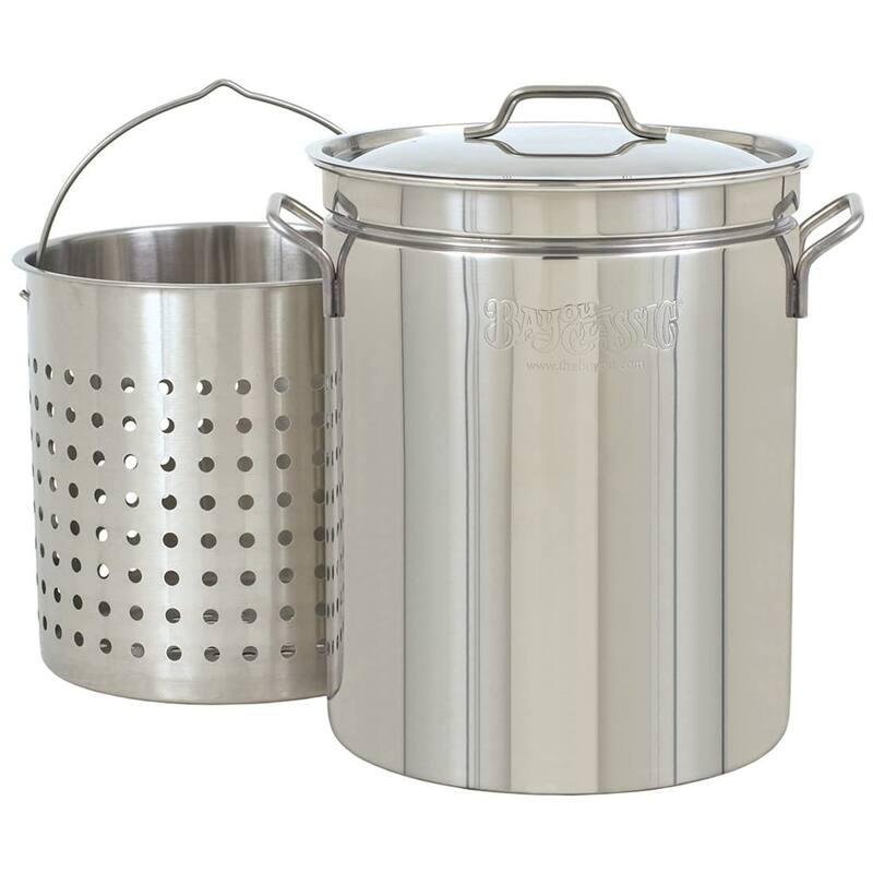 Bayou Classic 44 Quart Stainless Steel Stockpot with Vented Lid, BC-1144, Silver - 12.14