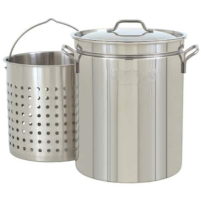 Bayou Classic 44 Quart Stainless Steel Stockpot with Vented Lid, BC-1144, Silver - 12.14