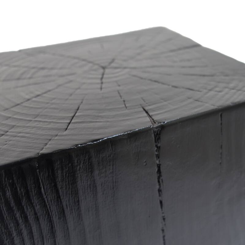 Wood-Look Square-Column MGO End Table, H33.75",Wood-Like Distressed Finish, Mix with Different Heights, Indoor Outdoor Use