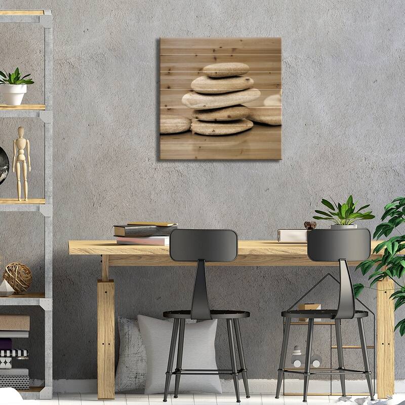 Zen Pebbles I Print On Wood by PhotoINC Studio - Multi-Color