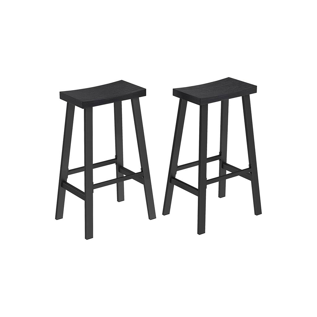 Bar Stools Set of 2, Bar Chairs with Footrest, 29.1 Inches Tall Kitchen Breakfast Stools, Industrial, Living Room Party Room