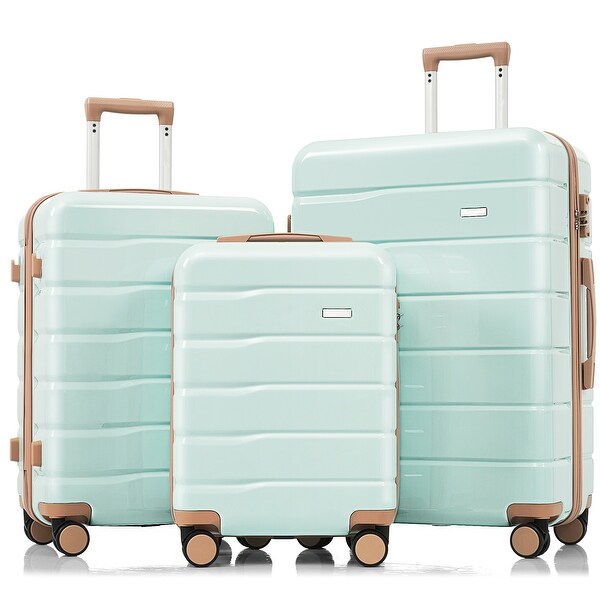 3-Piece TSA Lock Travel Luggage Set by Harper&Bright Designs - Bed