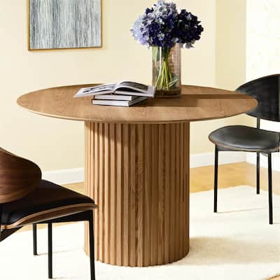 46.45" Mid-Century Modern MDF Round Dining Table
