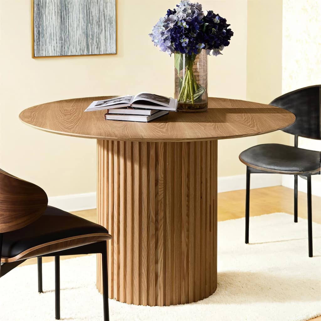 46.45" Mid-Century Modern MDF Round Dining Table