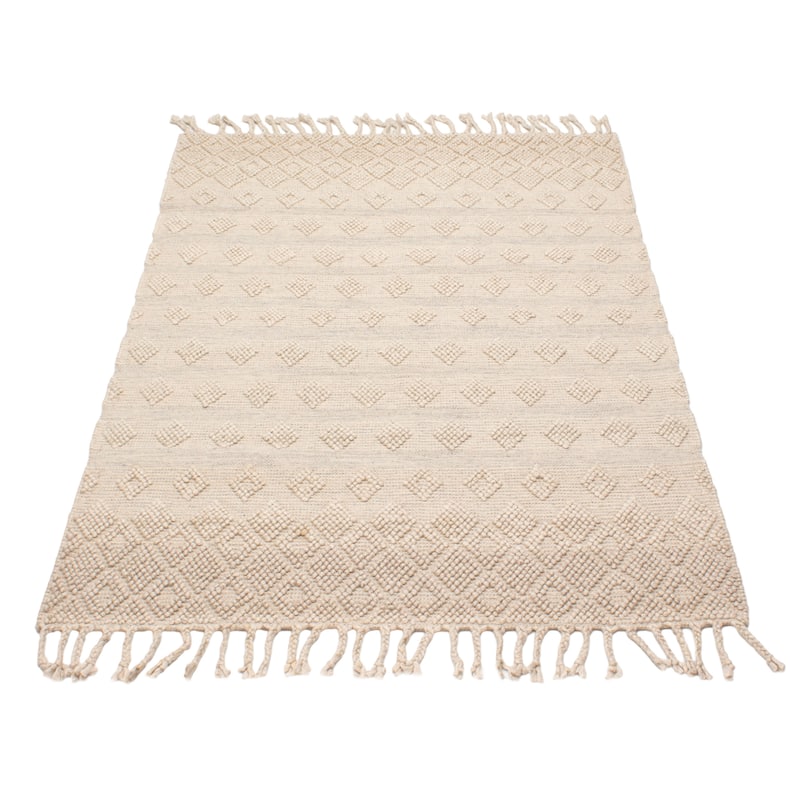 ECARPETGALLERY Braid weave Sienna Cream Wool Rug - 5'3 x 7'7