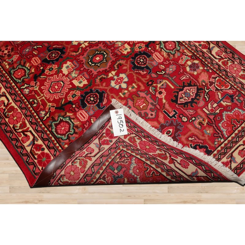3'5''x5'2'' Hand Knotted wool Red Abadeh Traditional Rug - 3' 5'' x 5' 2''