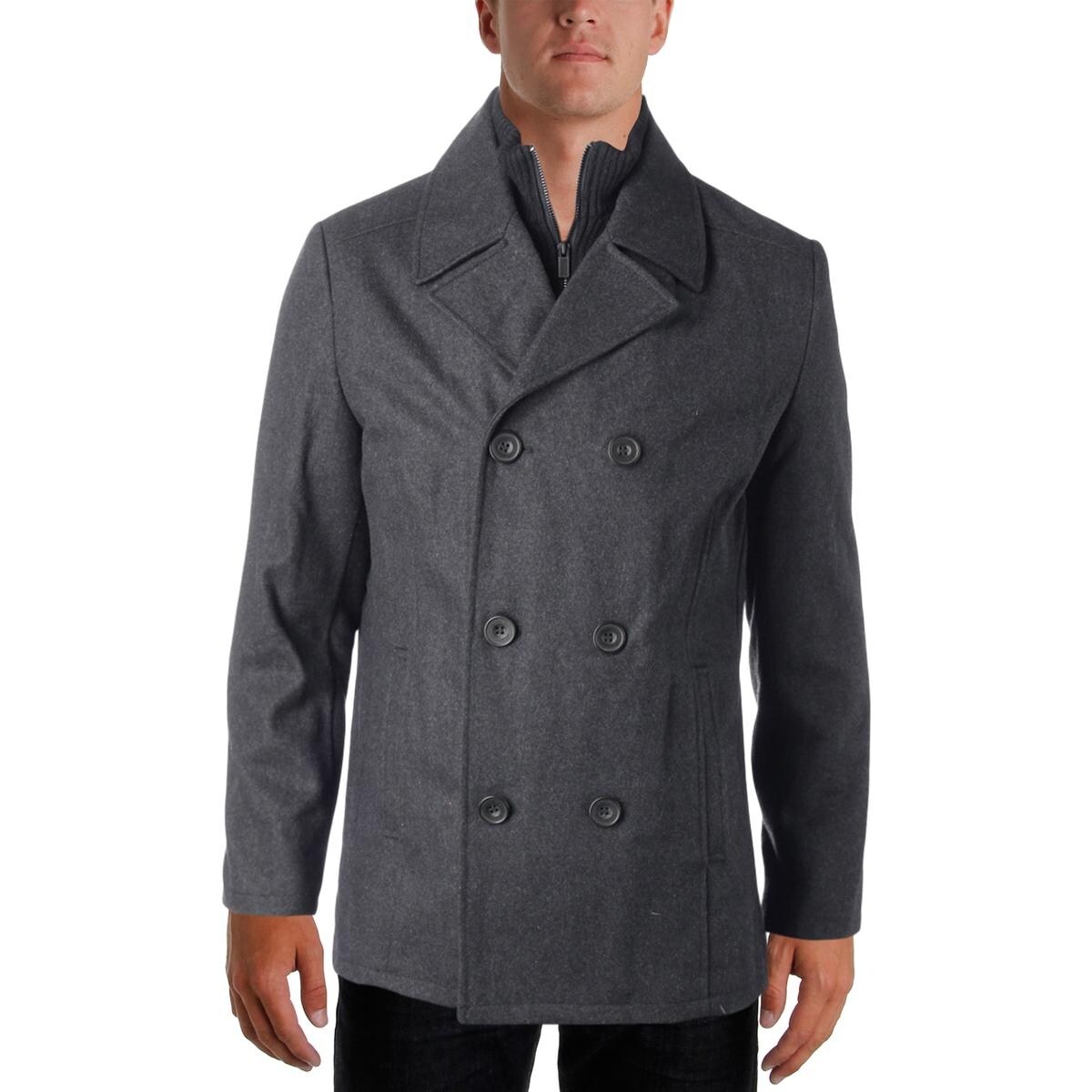 Shop Kenneth Cole Reaction Mens Pea Coat Winter Wool Blend