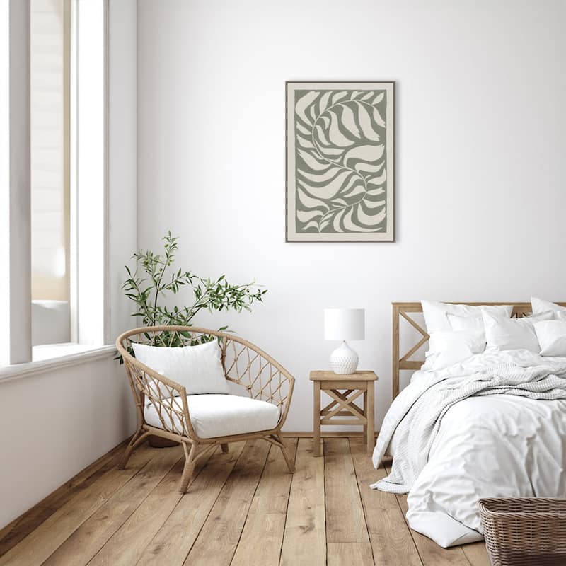 Winding Vine by Moira Hershey Framed Canvas Wall Art Print - Sylvie Greywash