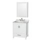 Option White / White Carrara Marble Top / Brushed Chrome