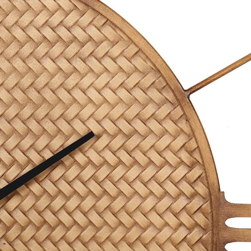 Indira Woven Metal Round Roman Wall Clock - 33"H x 33"W x 1.5"D