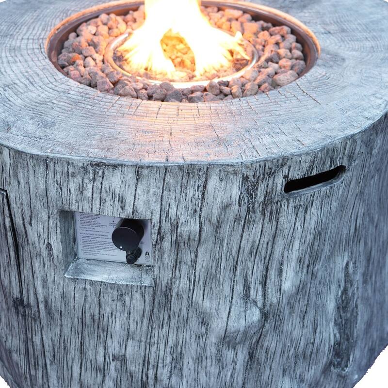 50000 BTU 40" Gray Aluminum Natural Gas Round Fire Pit Table With Cover