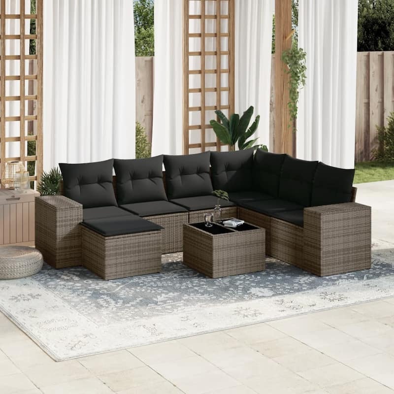vidaXL Garden Sofa Set - Grey With table