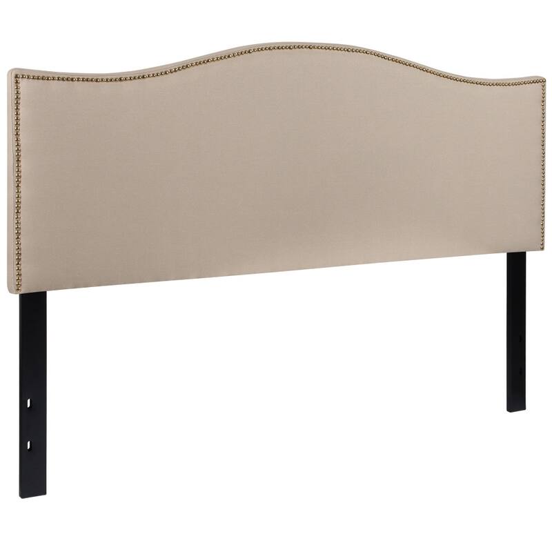 Arched Upholstered Headboard with Nailhead Trim