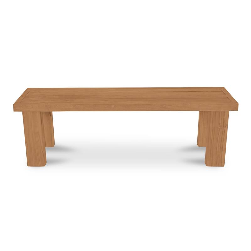 NADAAL STUDIOS Nadaal Emeren Dining Bench, Slatted Solid Teak Design, Brown - Natural