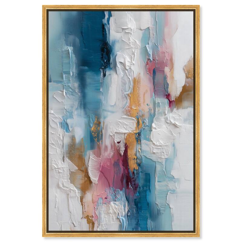 Petal Pink and Ocean Blue I Canvas by Art Remedy - Gold - 16" x 24"