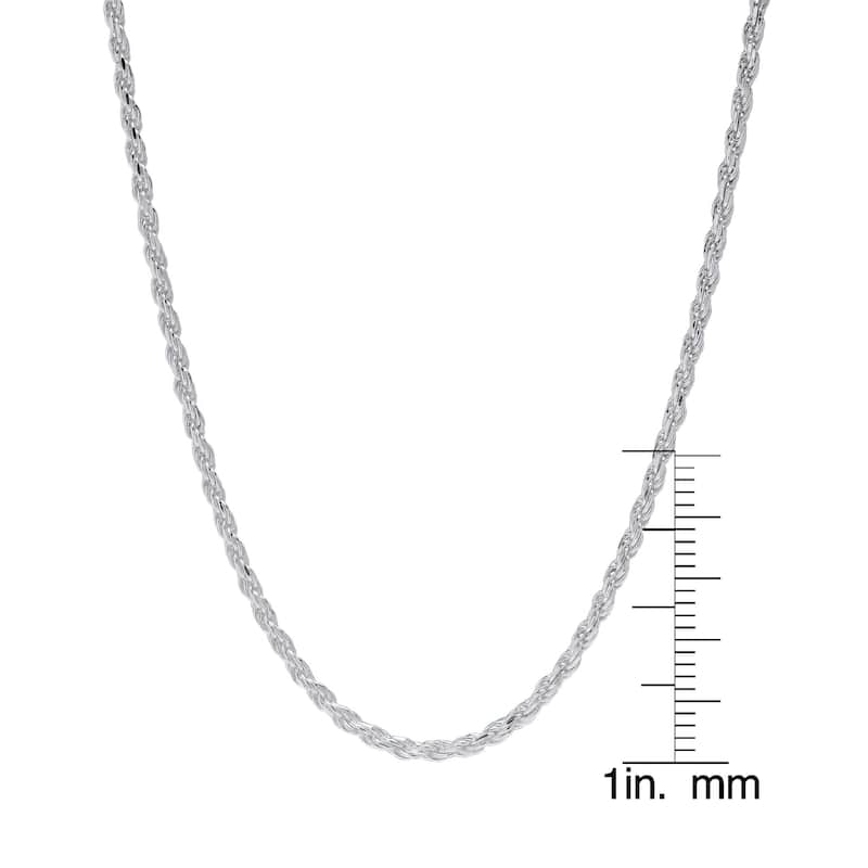 Victoria Townsend .925 Sterling Silver 1.7mm Diamond Cut ROPE Necklace
