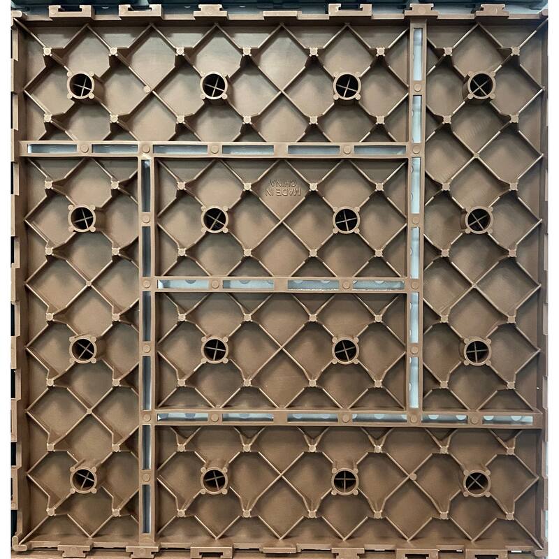 12-inch ZZ style interlocking deck tiles, DIY modular interlocking decking floor tiles, indoor and outdoor floor tiles
