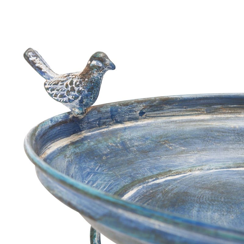 SAFAVIEH Outdoor Amya Victorian Scroll Iron Bird Bath - 16.5" W x 14.6" L x 29.1" H - 17"W x 15"D x 29"H