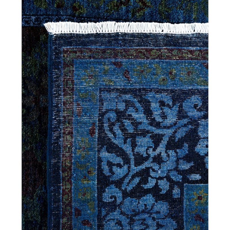 Overdyed One-of-a-Kind Hand-Knotted Area Rug - Blue - 4' 10" x 7' 7"