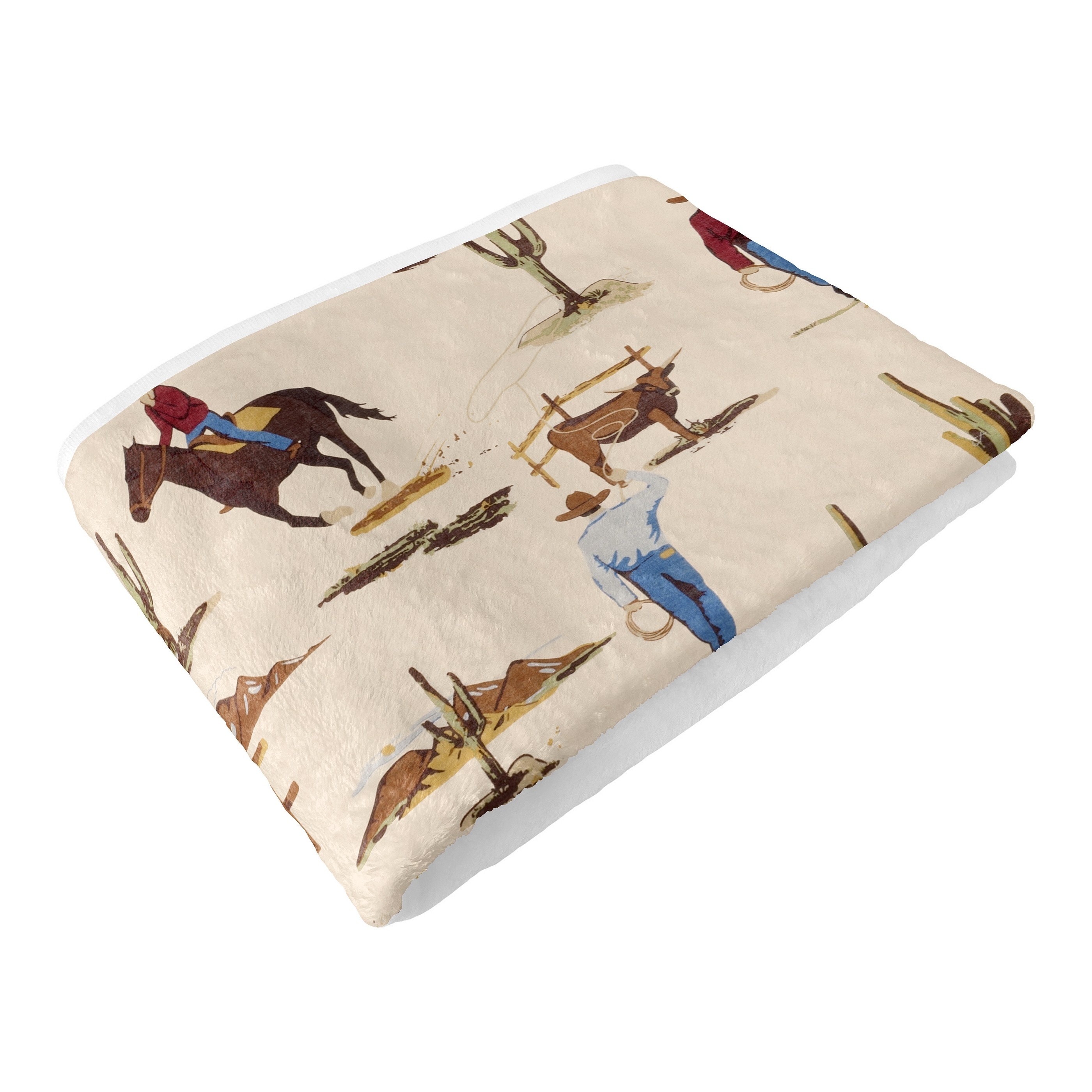Sweet Jojo Designs Brown Western Cowboy Boy Toddler Blanket Baby Swaddle - Wild West, Southern Charm, Country South, Horse Steer