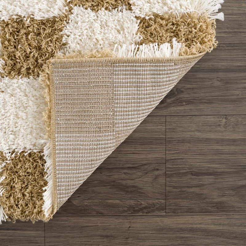 Hauteloom Atira Living Room, Bedroom Area Rug - Contemporary - Plush Pile - Light Gray,Cream - 7'10" x 10'3"