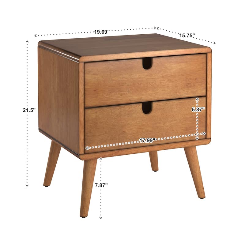 Clark Oak Finish 2-drawer Nightstand by iNSPIRE Q Modern
