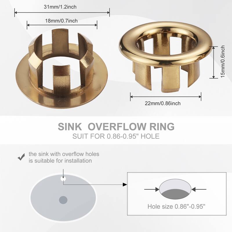 WOWOW 1.2 in. Sink Basin Trim Overflow Cover (6-Pack)