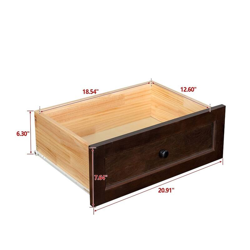 Modern Solid Wood Drawer Dresser with Retro Round Handles