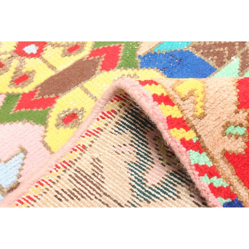 ECARPETGALLERY Hand-knotted Melis Vintage Pink Wool Rug - 4'6 x 6'8