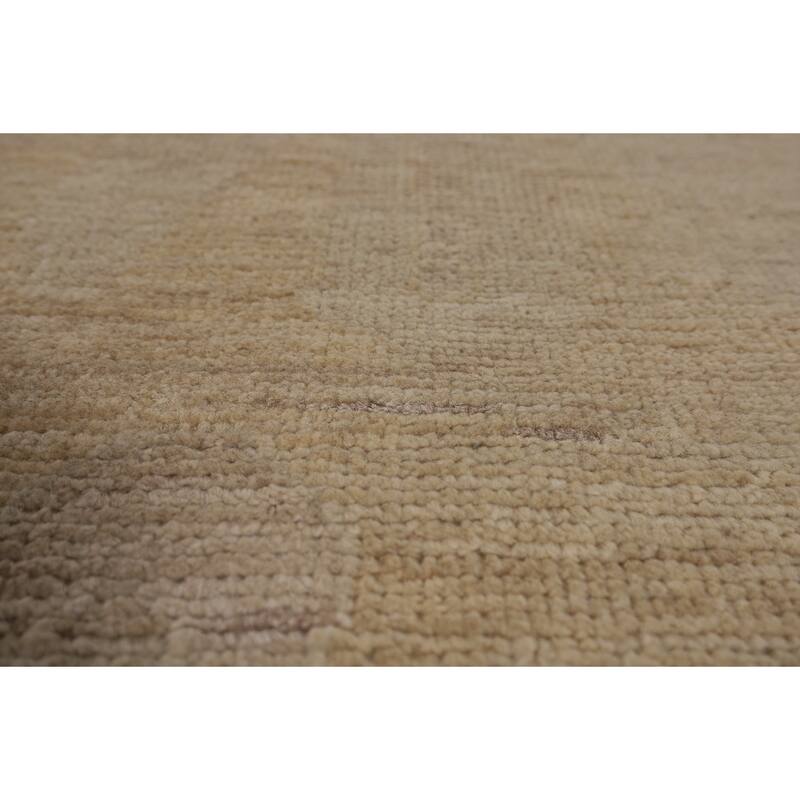 Vegetable Dye Oushak Oriental Large Rug Handmade Floral Wool Carpet - 11'10"x 14'1"