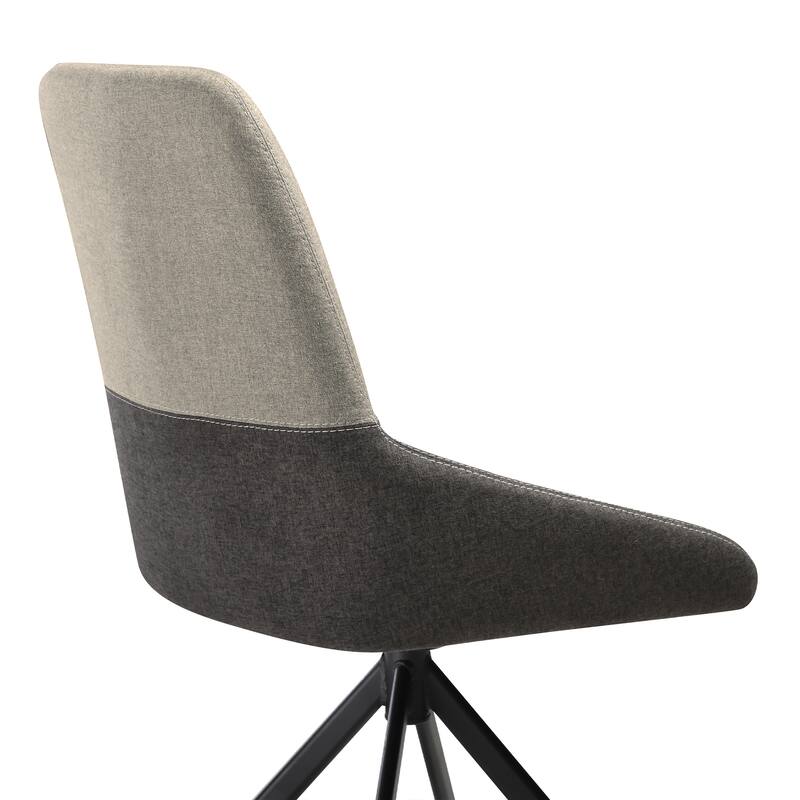 Maverick Swivel Upholstered Dining Chair with Black Metal Legs - Set of 2