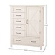 preview thumbnail 2 of 0, Westfield 44" Wide Traditional Chifforobe, Brushed White