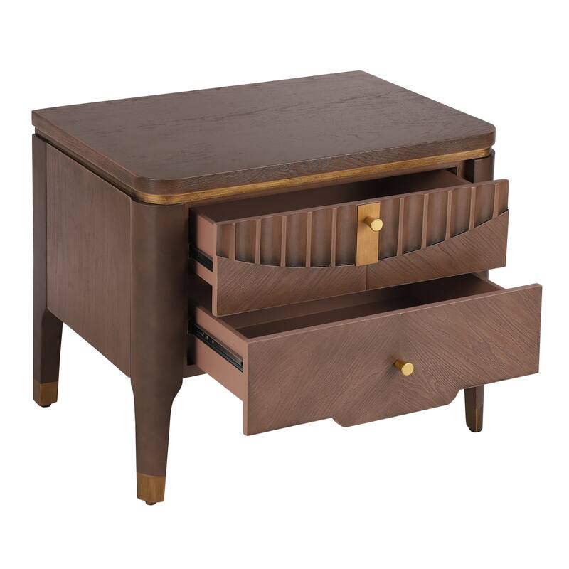 Christopher Knight Home- Johnson Wood Nightstand with 2 Storage Drawer