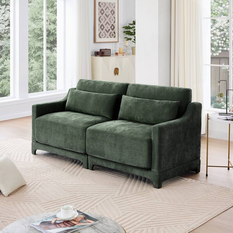 Chenille Fabric sofa - Green - 2 Seat