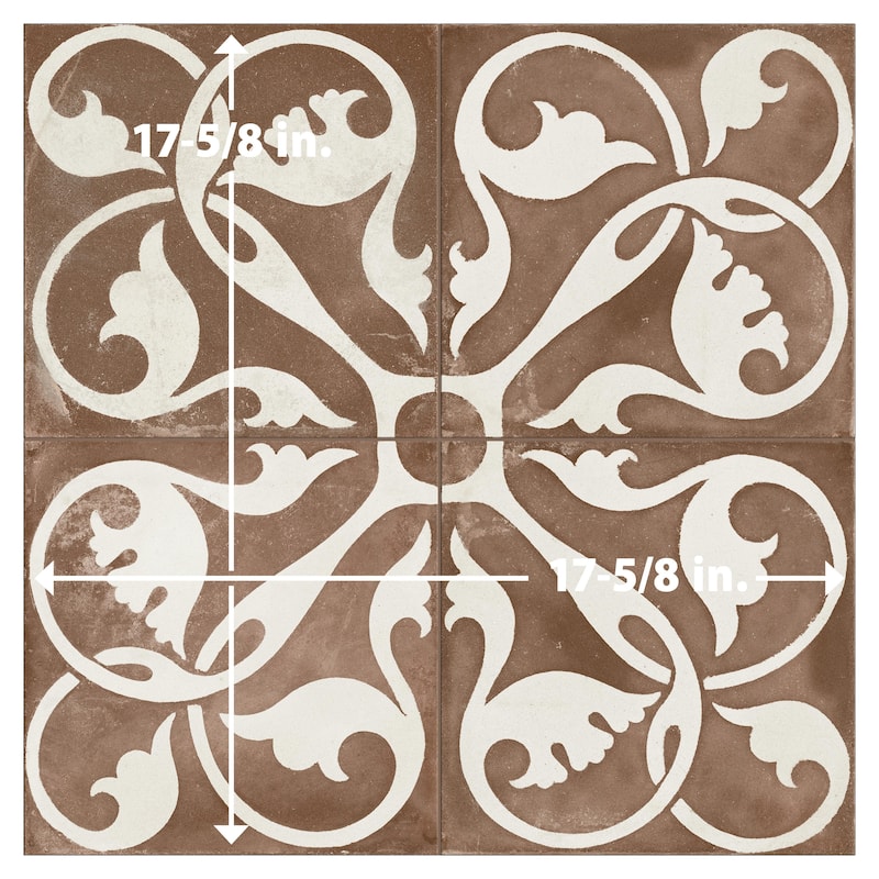 Merola Tile Kings Nouveau Ruby 17-5/8" x 17-5/8" Fluted Ceramic Floor and Wall Tile