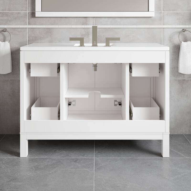 Eviva Cambridge Bath Vanity with Quartz Top and Porcelain Sink
