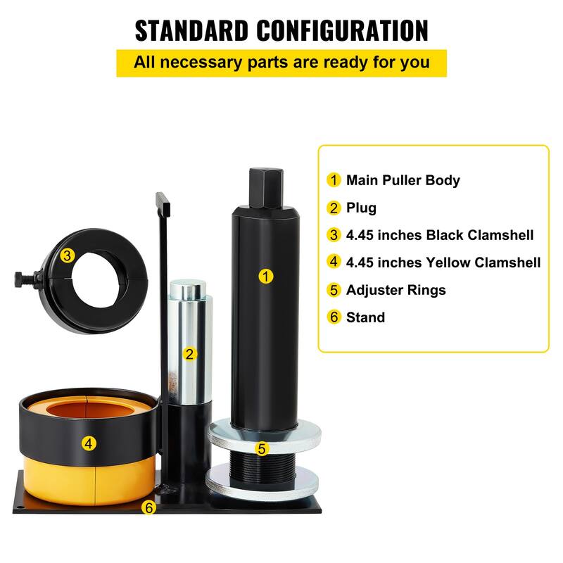 Carrier & Pinion Bearing Puller, Compatible, Pinion Puller Tool with 2 Clamshells, 45# Steel Clamshell Carrier Bearing Puller