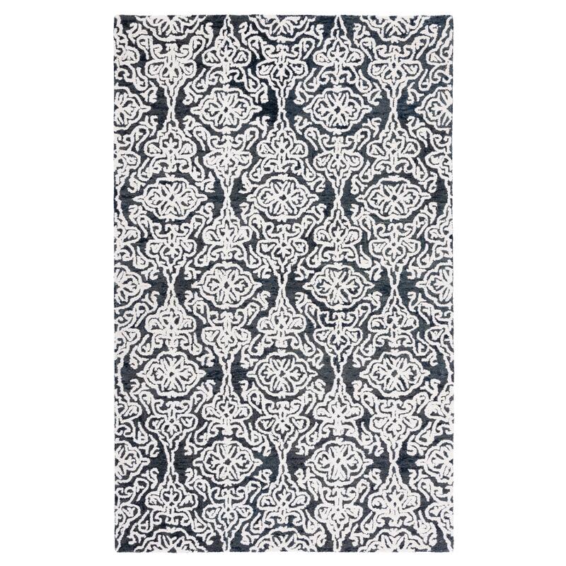 SAFAVIEH Handmade Blossom Mahalia Modern Floral Wool Rug - 2' x 3' - Black/Ivory