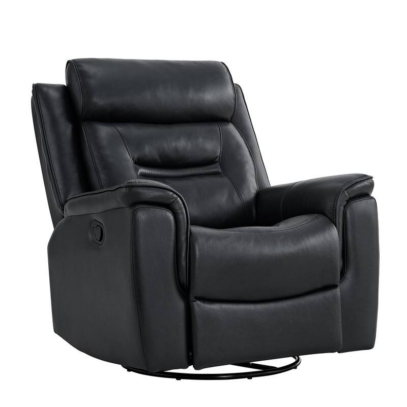 Spruce & Spring Alexis Swivel Manual Recliner Faux Leather Glider Recliner