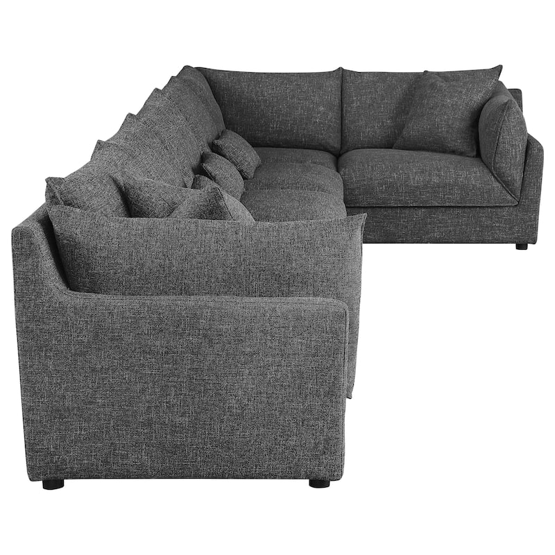 Sasha 6-Piece Upholstered Modular Sectional Barely Black