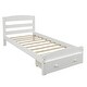 preview thumbnail 4 of 6, Contemporary Twin Bed Frame with Robust Support And Space Saving Drawer