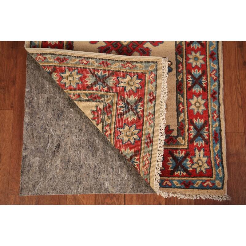 Geometric Kazak Foyer Rug Hand-Knotted Traditional Wool Carpet - 2'0" x 3'0"
