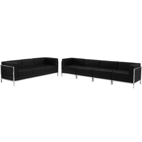 5 Piece LeatherSoft Modular Sofa Set with Taut Back and Seat